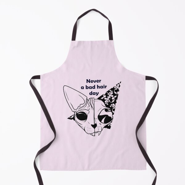 Item preview, Never a bad hair day - Hairless Sphynx Cat Skull - Funny Quote - Line Drawing Wrinkly Kitty - Blush Pink - Gold Rose designed and sold by AnanasArt.