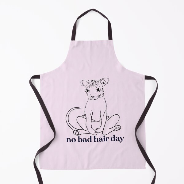 Item preview, Never a bad hair day - Hairless Sphynx Cat Sitting - Funny Quote - Line Drawing Wrinkly Kitty - Blush Pink - Gold Rose designed and sold by AnanasArt.