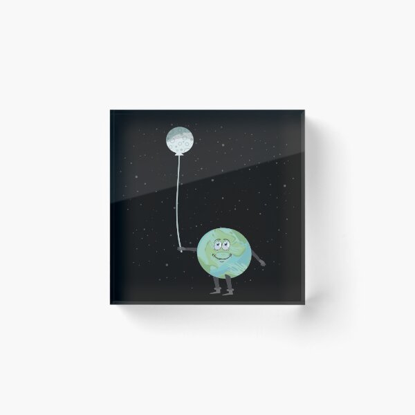 Item preview, Cute Earth Holding Moon Balloon designed and sold by artado.