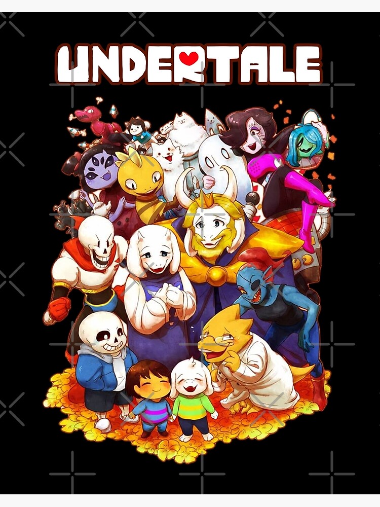 Undertale Video Game Main Characters Funny Design | Art Board Print
