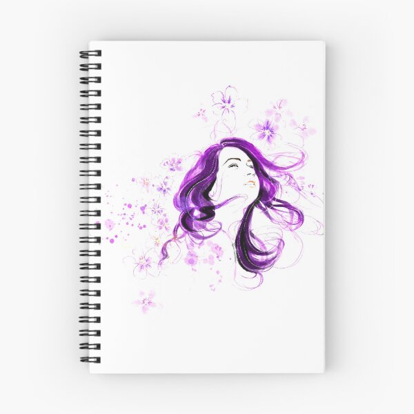 Item preview, Beautiful girl with purple elegant watercolor rose designed and sold by PatinaWorks.