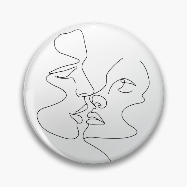 Item preview, First Kiss Minimal Line Art  designed and sold by SuperrSunday.
