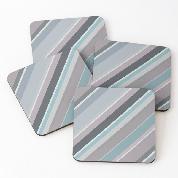Item preview, Diagonal Bayadere Stripes in mauve, cerulean, stone blue, gray, charcoal, and teal.   designed and sold by squishyrainbow.