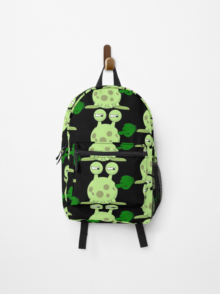 green alien backpack