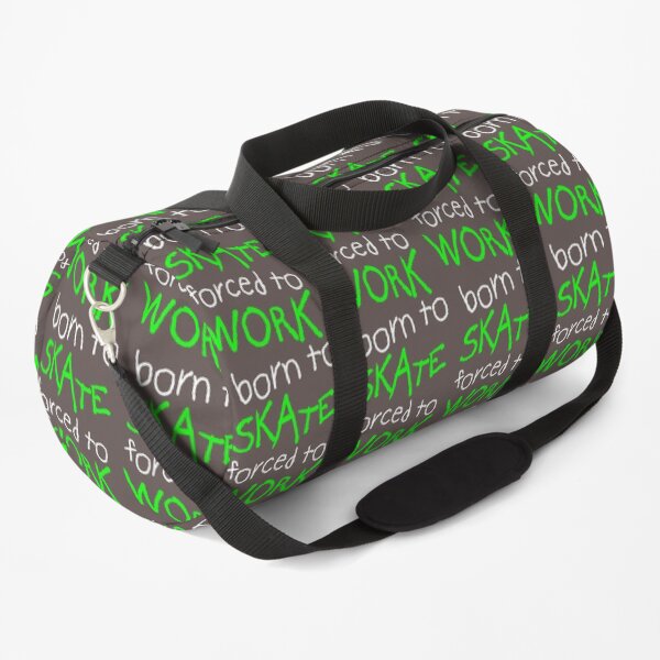 Born to Skate Forced to Work - Green Skeleton Zombie Skateboarder Duffle Bag