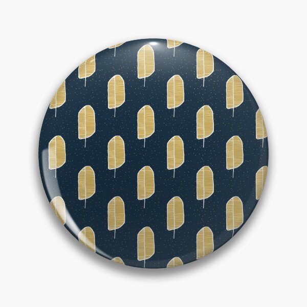 Item preview, Golden Leaf Dark Blue Scandi Pattern designed and sold by HintofNature.