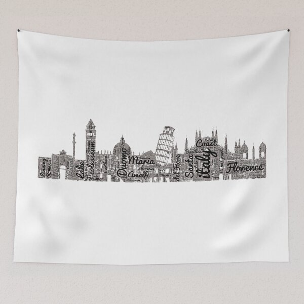 Item preview, Italy Skyline Silhouette Typography designed and sold by Zetsmo.