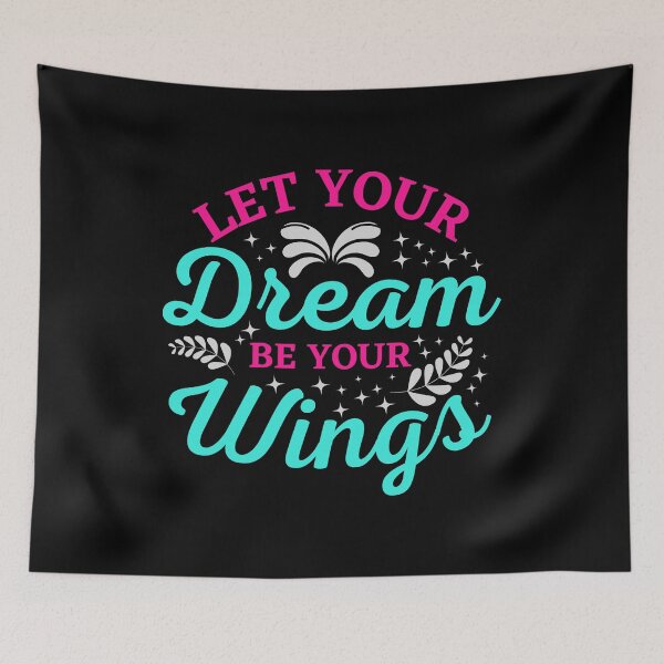 Item preview, Let Your Dream Be Your Wings Pink Blue designed and sold by Web CreationsNL.