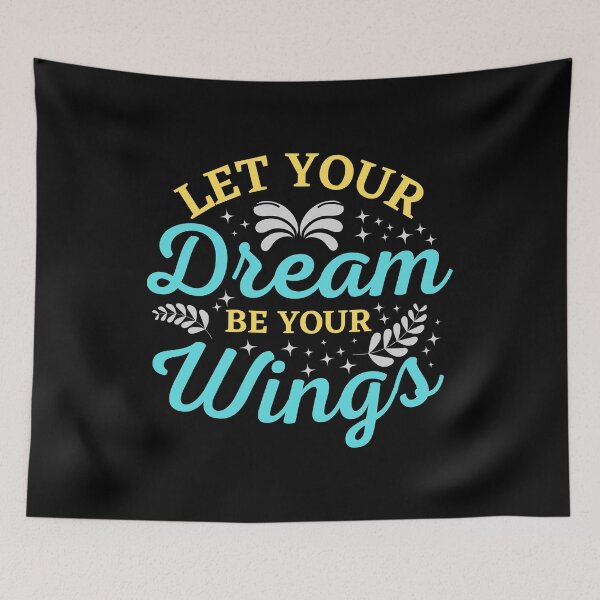 Item preview, Let Your Dream Be Your Wings Yellow Blue designed and sold by Web CreationsNL.