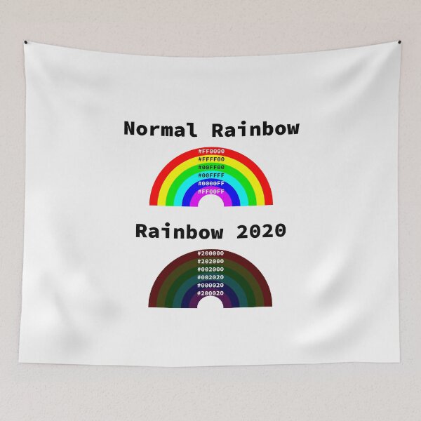 Item preview, Normal Rainbow vs Rainbow 2020, RGBA color model, RGB Hex, Software Development, Software Engineer, Computer Science, Programming Humor designed and sold by Max-Wear.