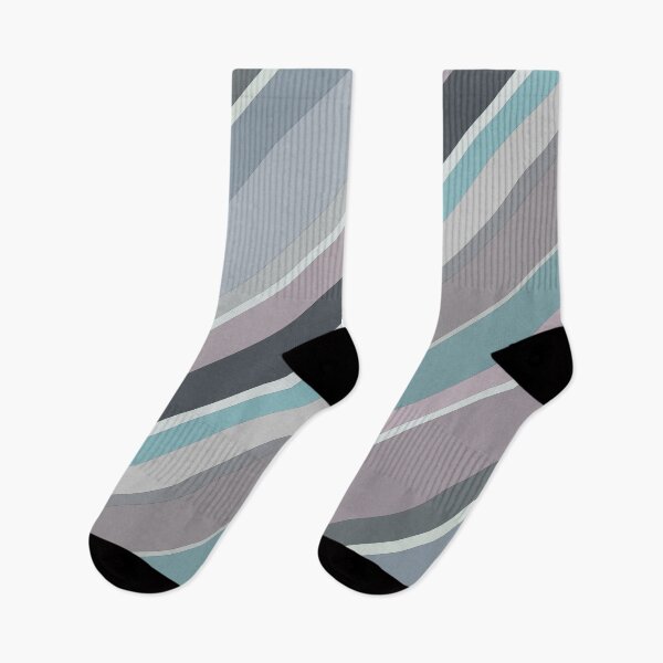 Item preview, Diagonal Bayadere Stripes in mauve, cerulean, stone blue, gray, charcoal, and teal.   designed and sold by squishyrainbow.