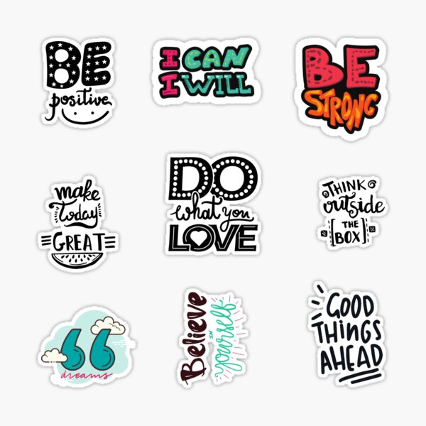 Inspiring Quotes Stickers- Motivational Stickers pack for Adults