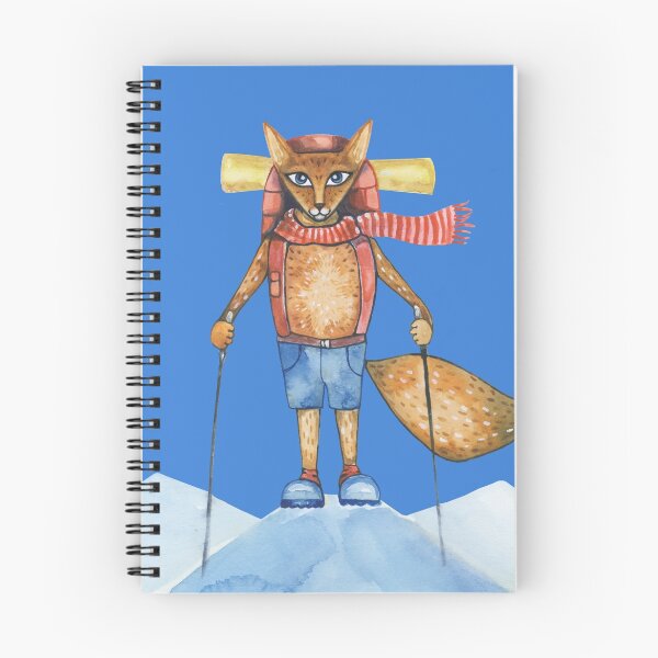 Item preview, Cute hand drawn watercolor cartoon fox traveler on the top of the hill. designed and sold by Mehendra.