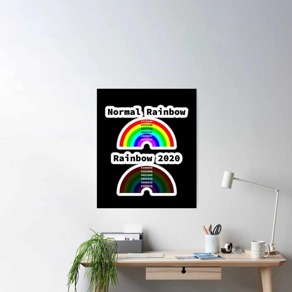 Normal Rainbow vs Rainbow 2020, RGBA color model, RGB Hex, Software  Development, Software Engineer, Computer Science, Programming Humor |  Photographic