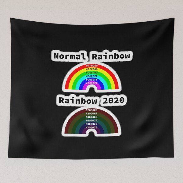 Item preview, Normal Rainbow vs Rainbow 2020, RGBA color model, RGB Hex, Software Development, Software Engineer, Computer Science, Programming Humor, Sticker designed and sold by Max-Wear.