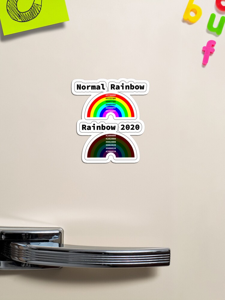 Normal Rainbow vs Rainbow 2020, RGBA color model, RGB Hex, Software  Development, Software Engineer, Computer Science, Programming Humor,  Sticker Magnet for Sale by Max-Wear