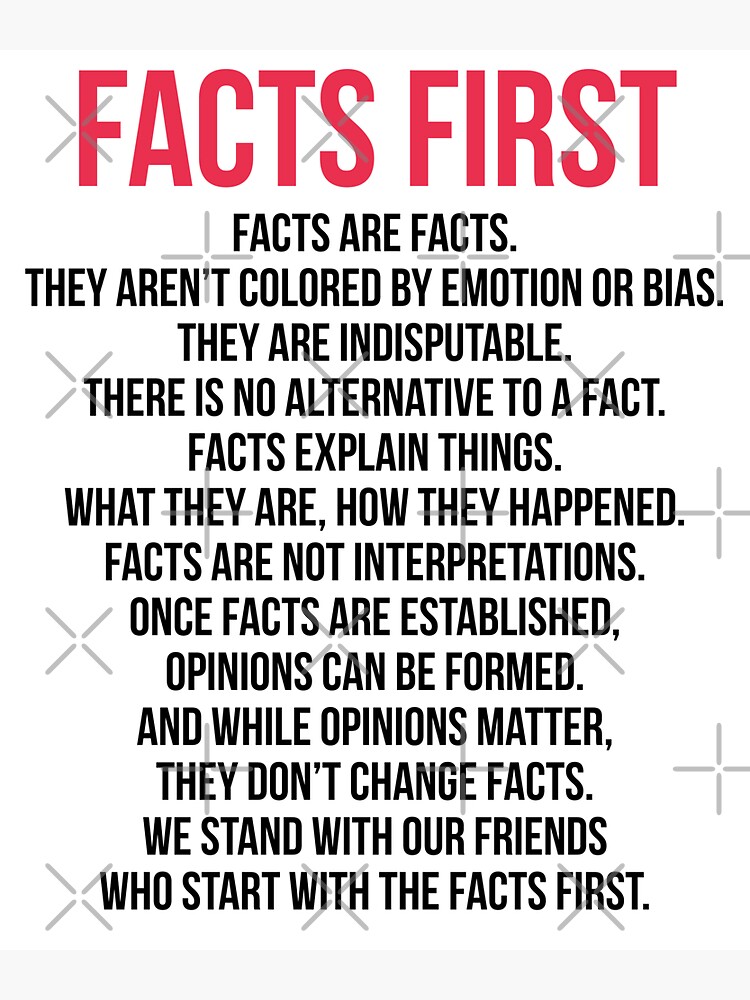 "facts first facts are facts" Sticker for Sale by Artchara Redbubble