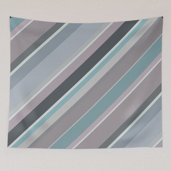 Item preview, Diagonal Bayadere Stripes in mauve, cerulean, stone blue, gray, charcoal, and teal.   designed and sold by squishyrainbow.
