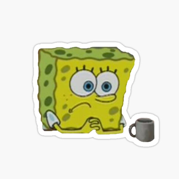 Spongebob Thinking meme Sticker