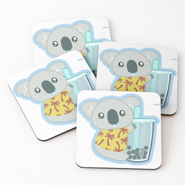 Item preview, Kawaii Koala Obsessed with Boba Drinks designed and sold by Yellow Coffee.