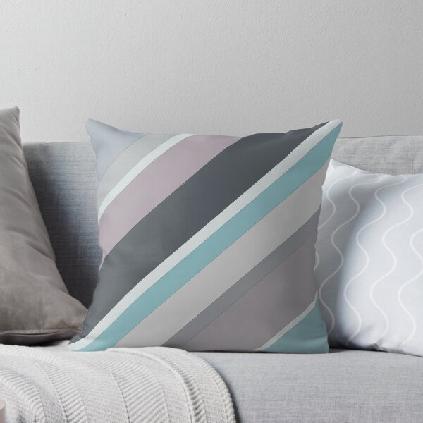 Item preview, Diagonal Bayadere Stripes in mauve, cerulean, stone blue, gray, charcoal, and teal.   designed and sold by squishyrainbow.