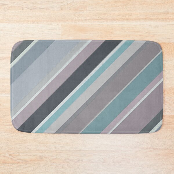 Item preview, Diagonal Bayadere Stripes in mauve, cerulean, stone blue, gray, charcoal, and teal.   designed and sold by squishyrainbow.