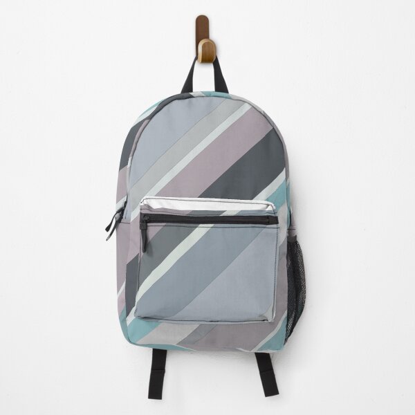 Item preview, Diagonal Bayadere Stripes in mauve, cerulean, stone blue, gray, charcoal, and teal. designed and sold by squishyrainbow.
