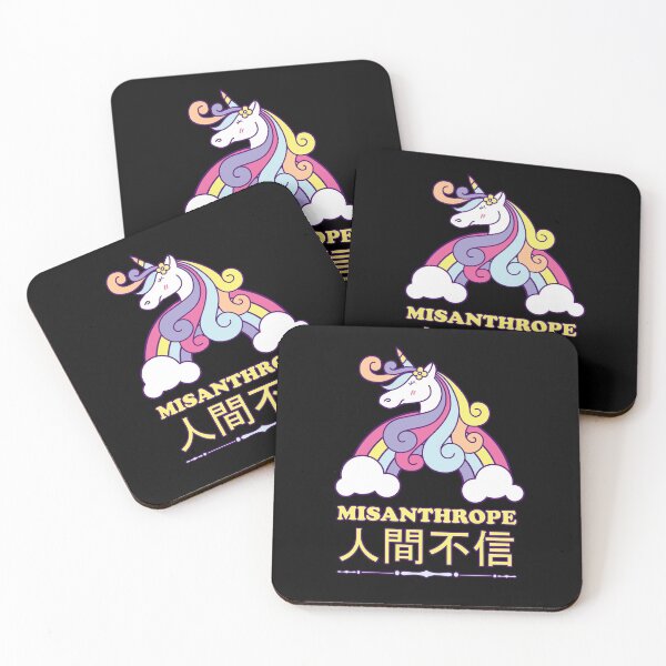 Item preview, Unicorn Cute Misanthrope Japanese  Kanji designed and sold by h44k0n.