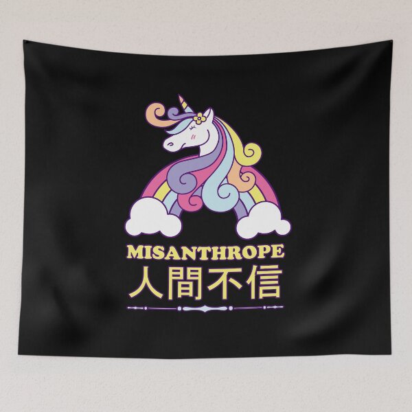 Item preview, Unicorn Cute Misanthrope Japanese  Kanji designed and sold by h44k0n.
