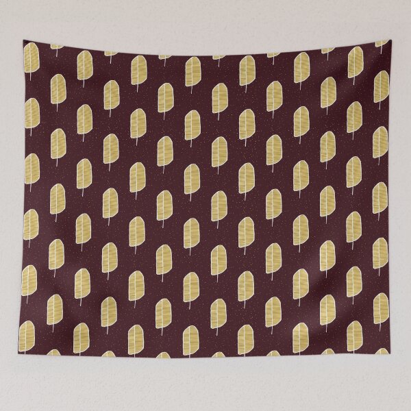 Item preview, Golden Leaf Burgundy Scandi Pattern designed and sold by HintofNature.