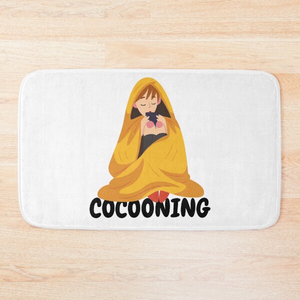 Item preview, Cocooning cozy drinking cocoa with blanket wrapped around designed and sold by Digibee.