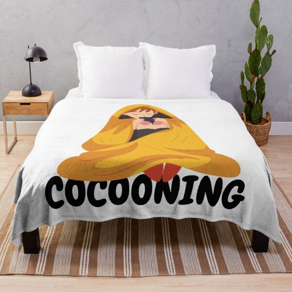 Item preview, Cocooning cozy drinking cocoa with blanket wrapped around designed and sold by Digibee.
