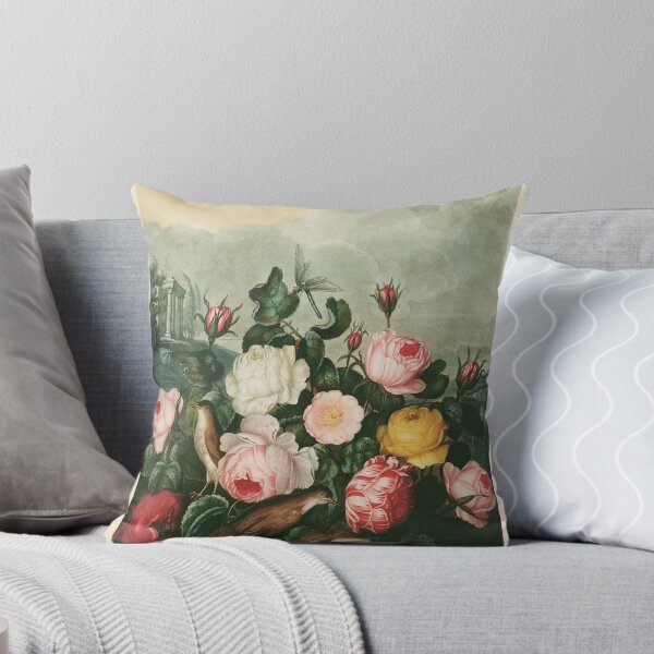 Item preview, Roses, plate from The Temple of Flora, Big Flower Botanical Art Painting designed and sold by HumanlineImages.