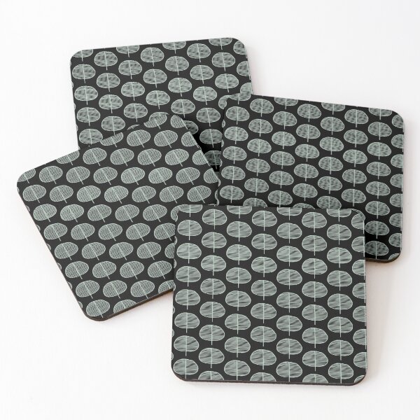 Item preview, Mint Leaf Black Scandi Pattern designed and sold by HintofNature.