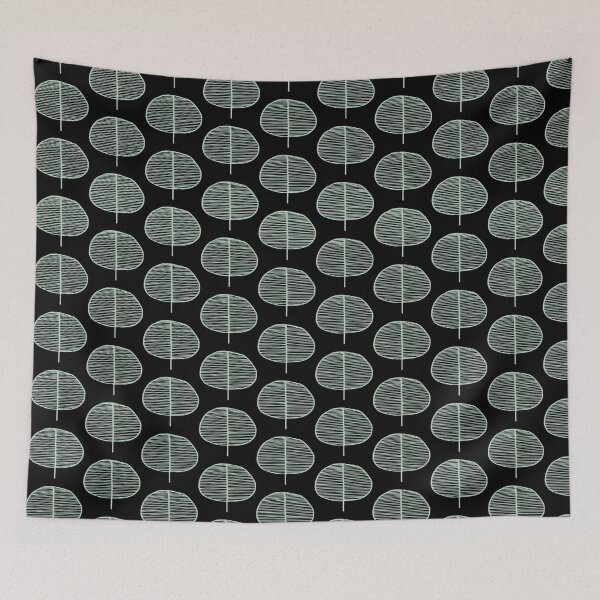 Item preview, Mint Leaf Black Scandi Pattern designed and sold by HintofNature.