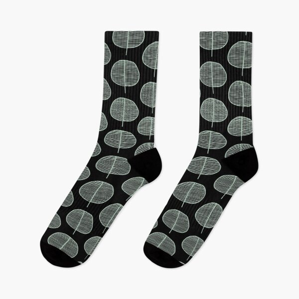 Item preview, Mint Leaf Black Scandi Pattern designed and sold by HintofNature.