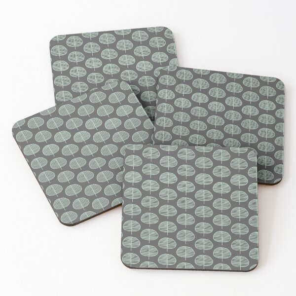 Item preview, Mint Leaf Grey Scandi Pattern designed and sold by HintofNature.