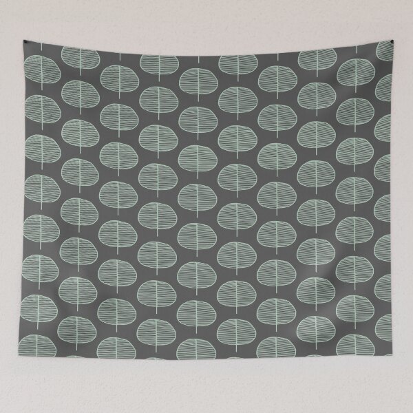 Item preview, Mint Leaf Grey Scandi Pattern designed and sold by HintofNature.