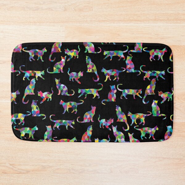 Item preview, Cat pattern, bright polygonal cats designed and sold by patternme.