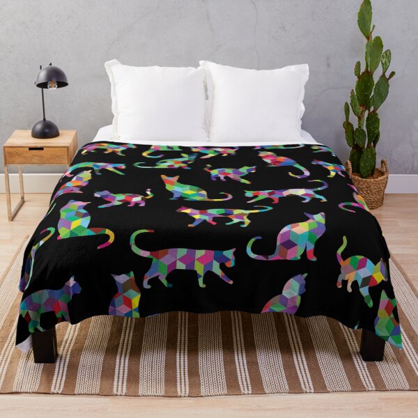 Item preview, Cat pattern, bright polygonal cats designed and sold by patternme.