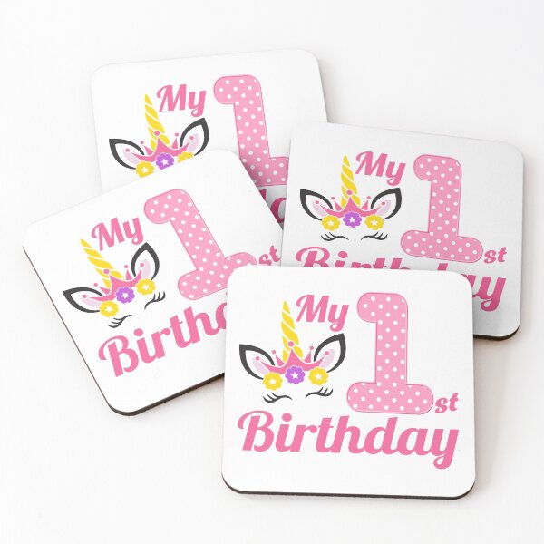 Item preview, My First Birthday Unicorn Kids Collection designed and sold by JamSafariArt.