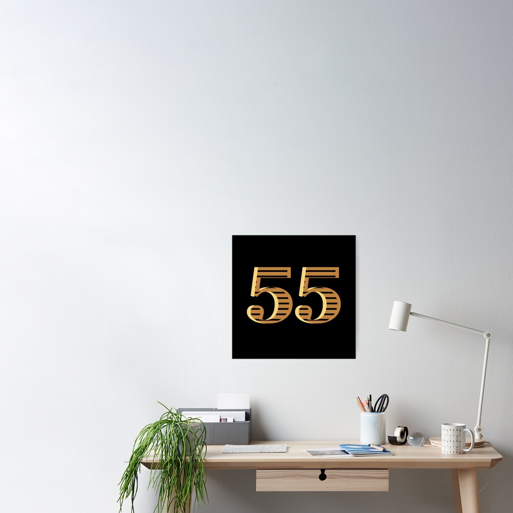 55 Gold Number Fifty five Sticker for Sale by Kiwwwi