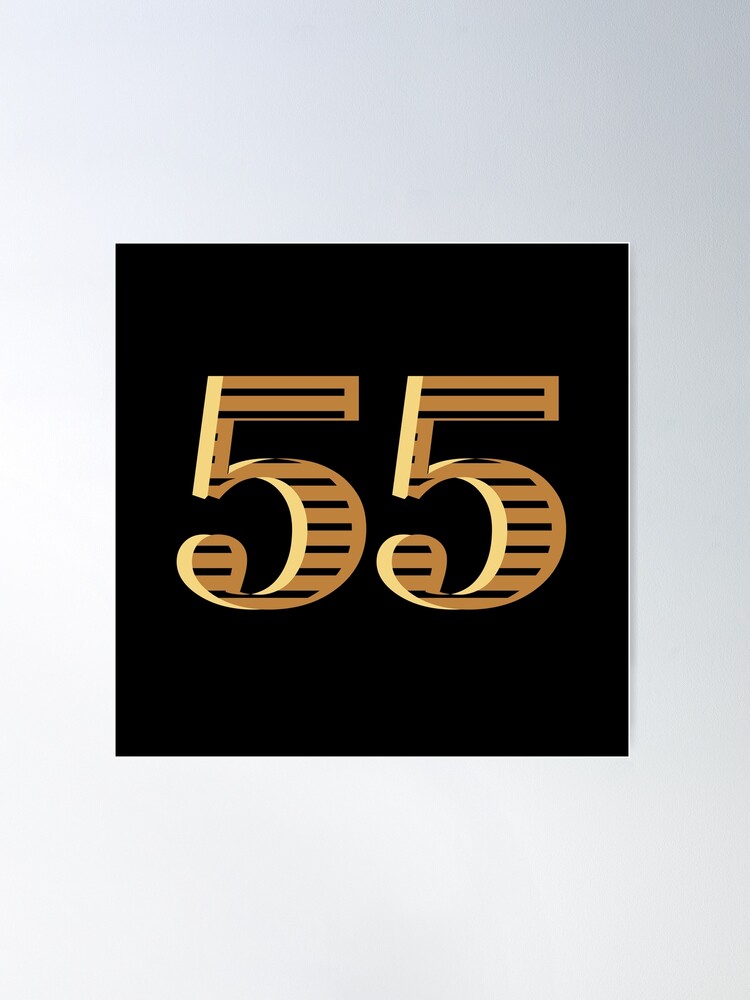 55 Gold Number Fifty five Sticker for Sale by Kiwwwi