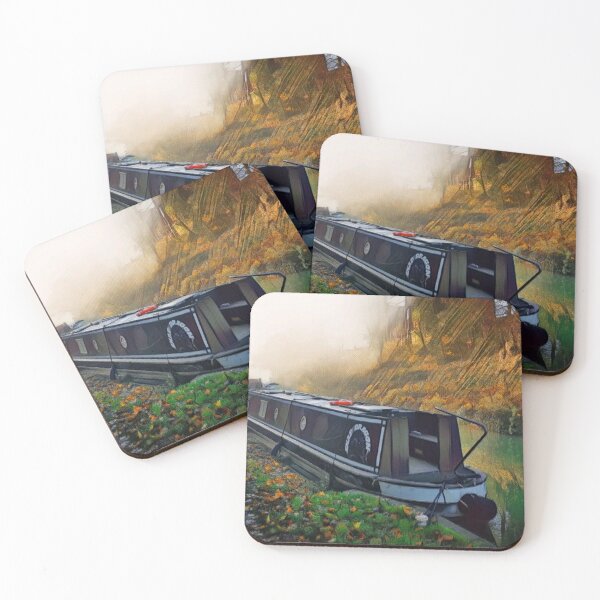Item preview, Barge on the Kennet & Avon Canal Devizes, Wiltshire Autumn Sunlight designed and sold by KALEIDOSCOPE UK.