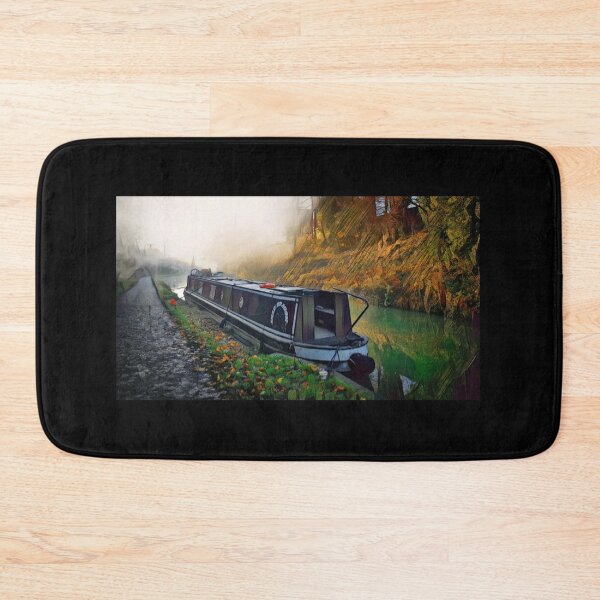 Item preview, Barge on the Kennet & Avon Canal Devizes, Wiltshire Autumn Sunlight designed and sold by KALEIDOSCOPE UK.