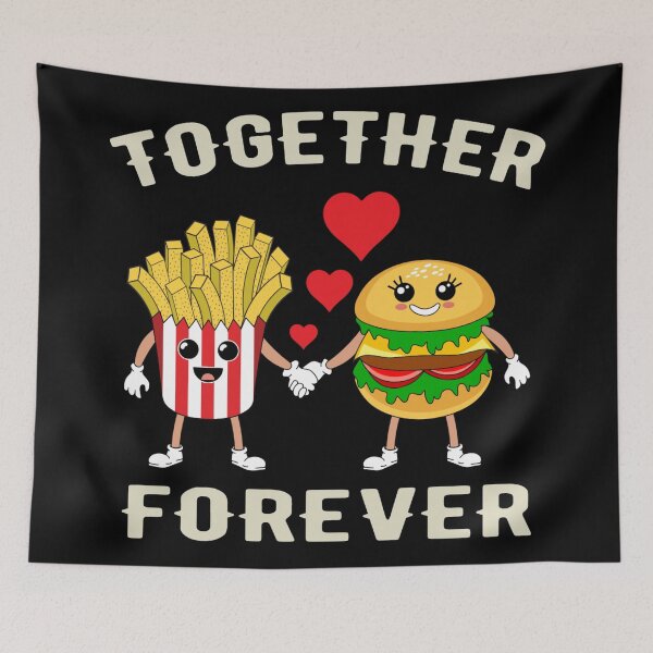 Item preview, TOGETHER FOREVER - KAWAII BURGER AND FRENCH FRIES LOVING COUPLE designed and sold by gaCh438.