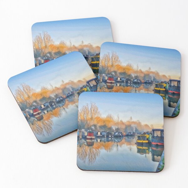 Item preview, Barges at top of Caen Hill Flight Kennet & Avon Canal Devizes Wiltshire designed and sold by KALEIDOSCOPE UK.