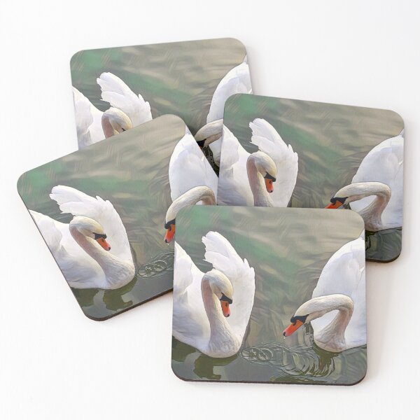 Item preview, Pair of White Swans on Kennet & Avon Canal Devizes Wiltshire designed and sold by KALEIDOSCOPE UK.