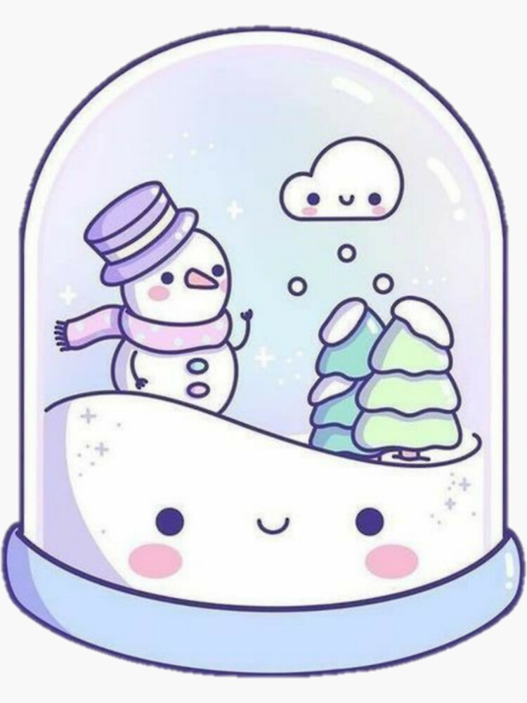 &ldquo;Best Winter snow globe design for cold gift " Sticker by Wallggo