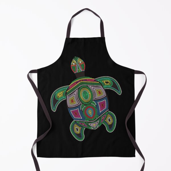 Item preview, Sea turtle sticker with indigenous design of colorful dots on black designed and sold by deynaaz.